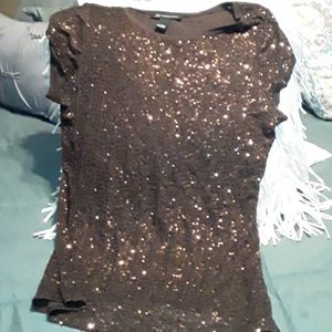 Brown Sequin Top
